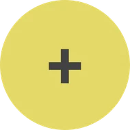 Muted yellow circular icon with a dark grey plus sign, used as a functional interface button on the Pauline Suzanna website.